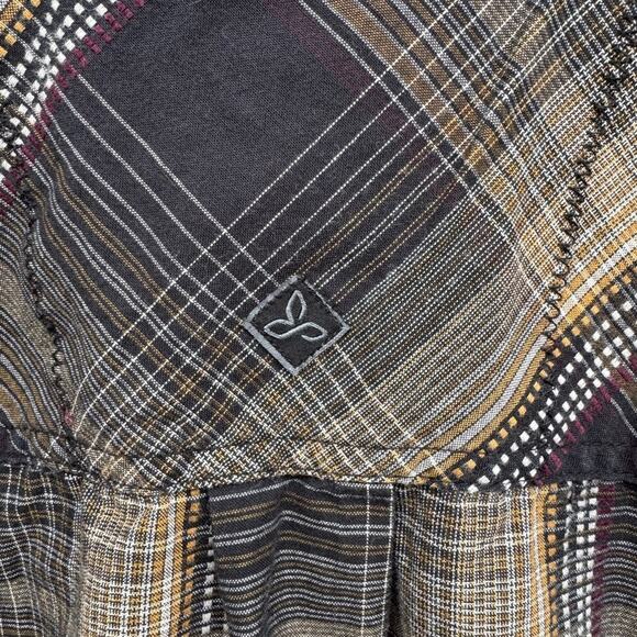 PrAna size L Rennin Plaid Long Sleeve Button Up Button Down Cotton Blend Shirt - Picture 10 of 13